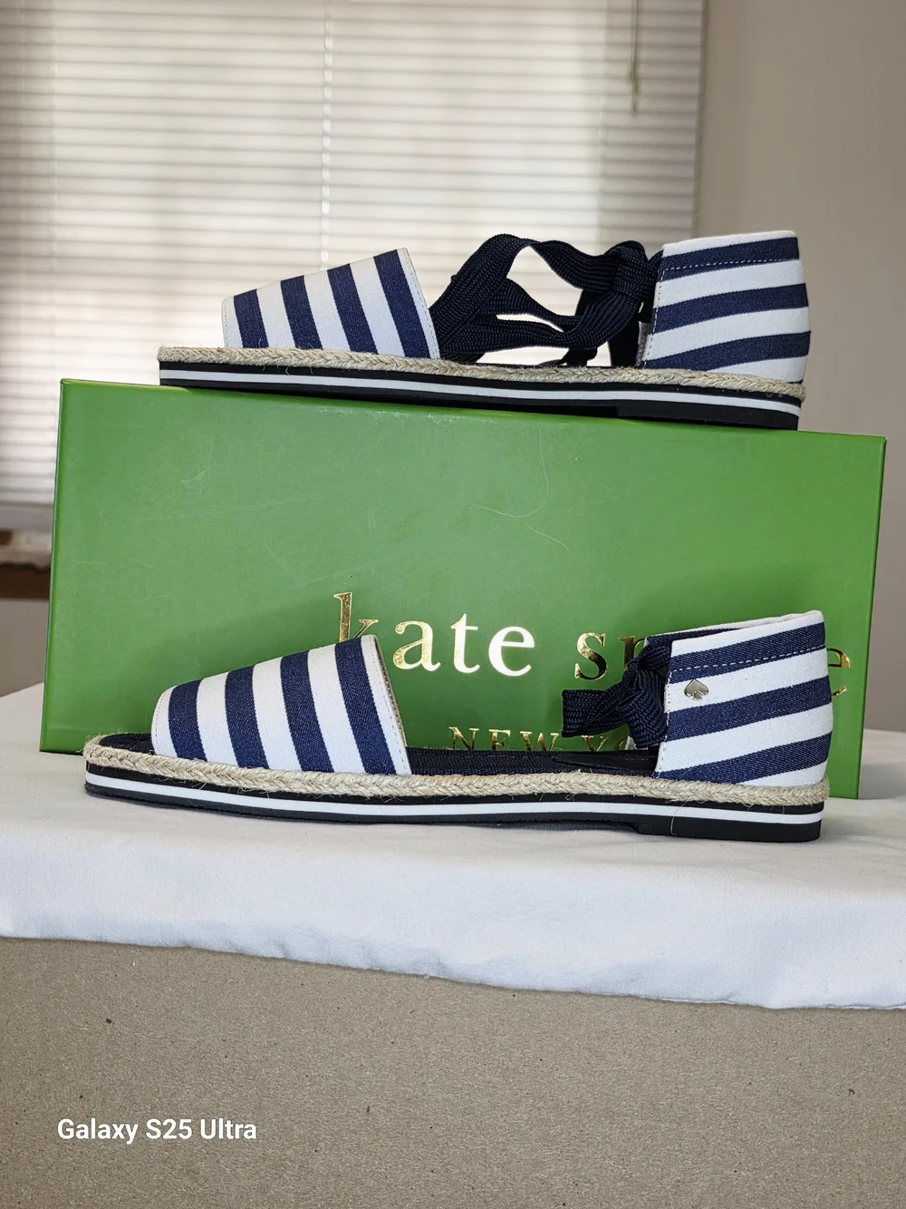 Kate Spade Chandra Espadrille Sandals In Navy/White  Size 7M